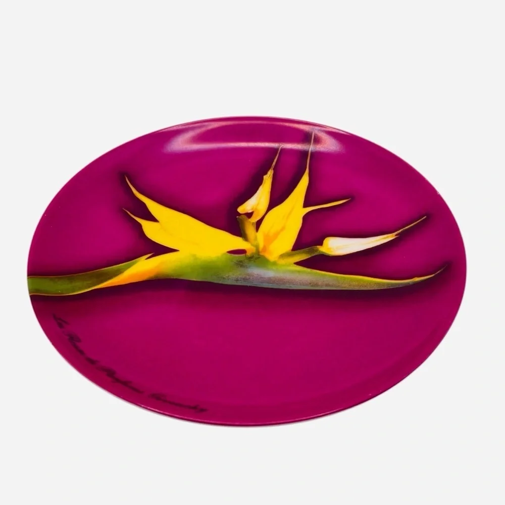 Vintage Set 3 GIVENCHY Parfums 2003 Paris Porcelain Dessert Plates Flowers 8” - Picture 5 of 12